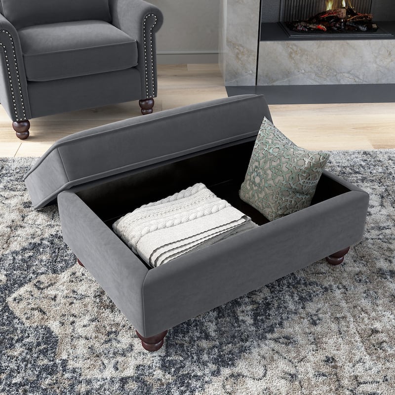 Bush Furniture Coventry Large Upholstered Storage Ottoman