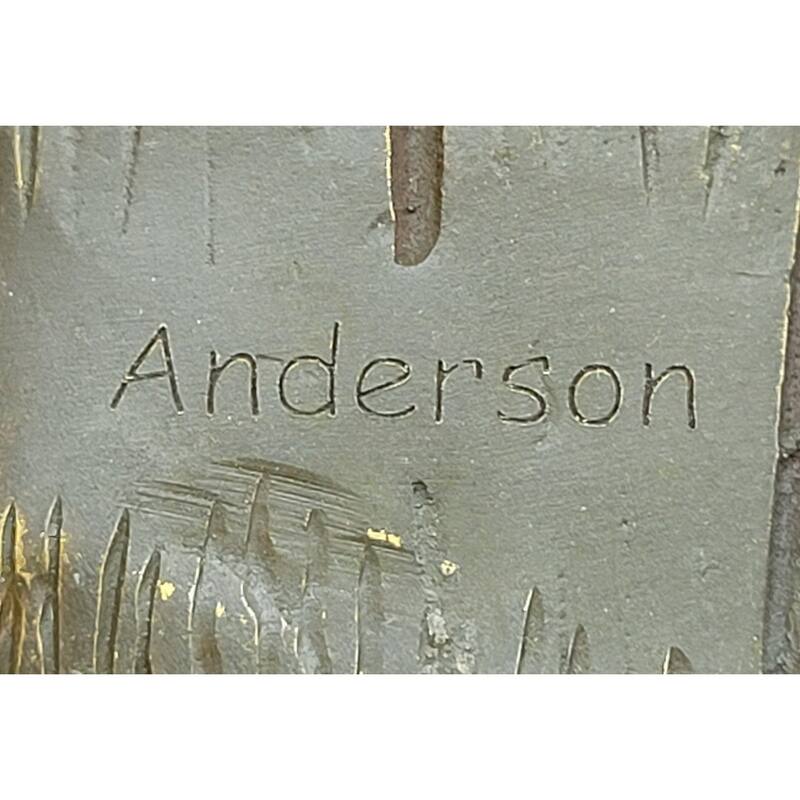 Western Cowboy Bust Bronze Pen Holder – Rustic Desk Decor
