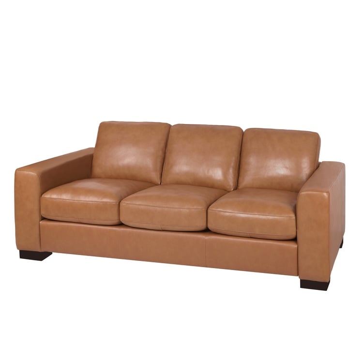 Naomi Home Top Grain Genuine Leather Mid-Century Sofa