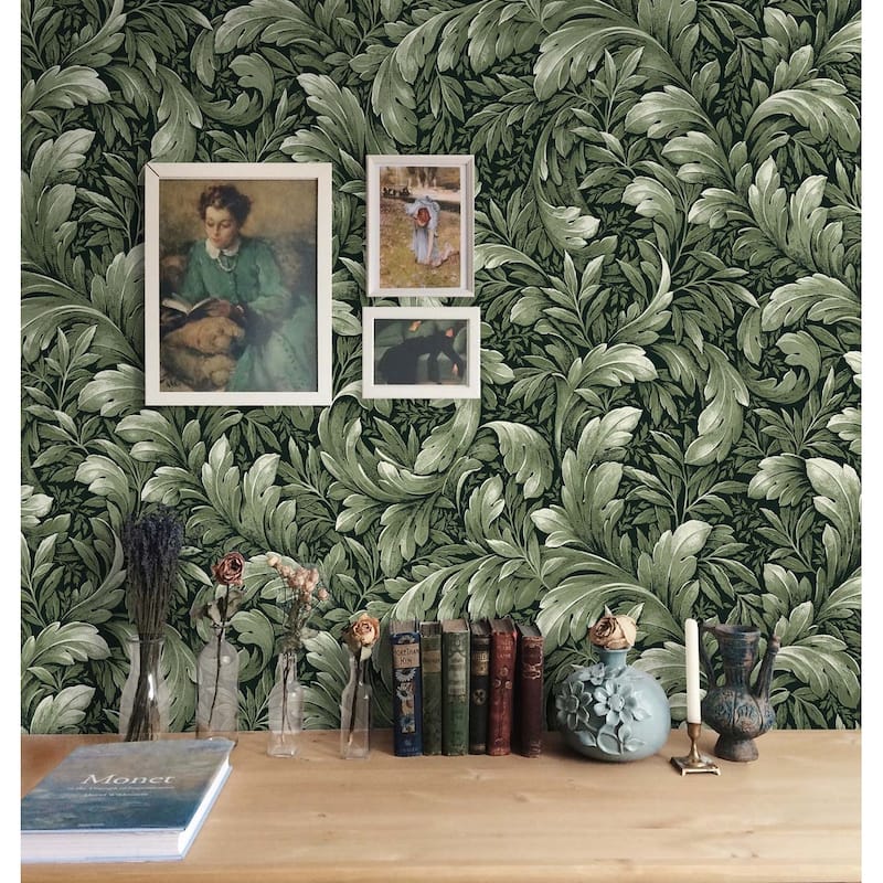 NextWall Acanthus Trail Peel and Stick Wallpaper