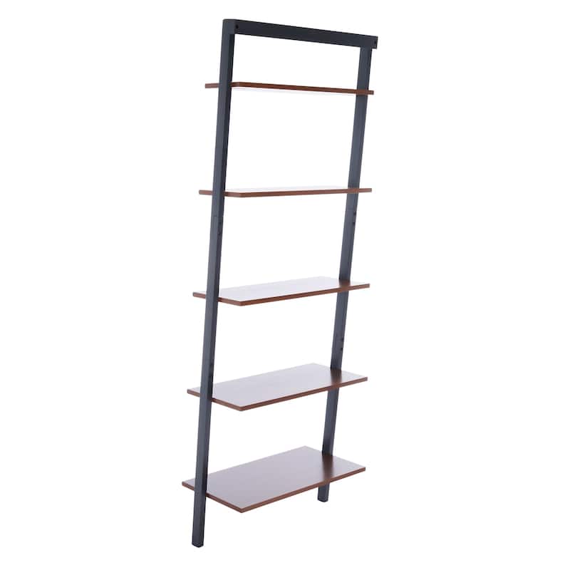SAFAVIEH Vukica 5-Tier Leaning Etagere Bookcase - 27.6" W x 14" L x 76" H - 28Wx14Dx76H