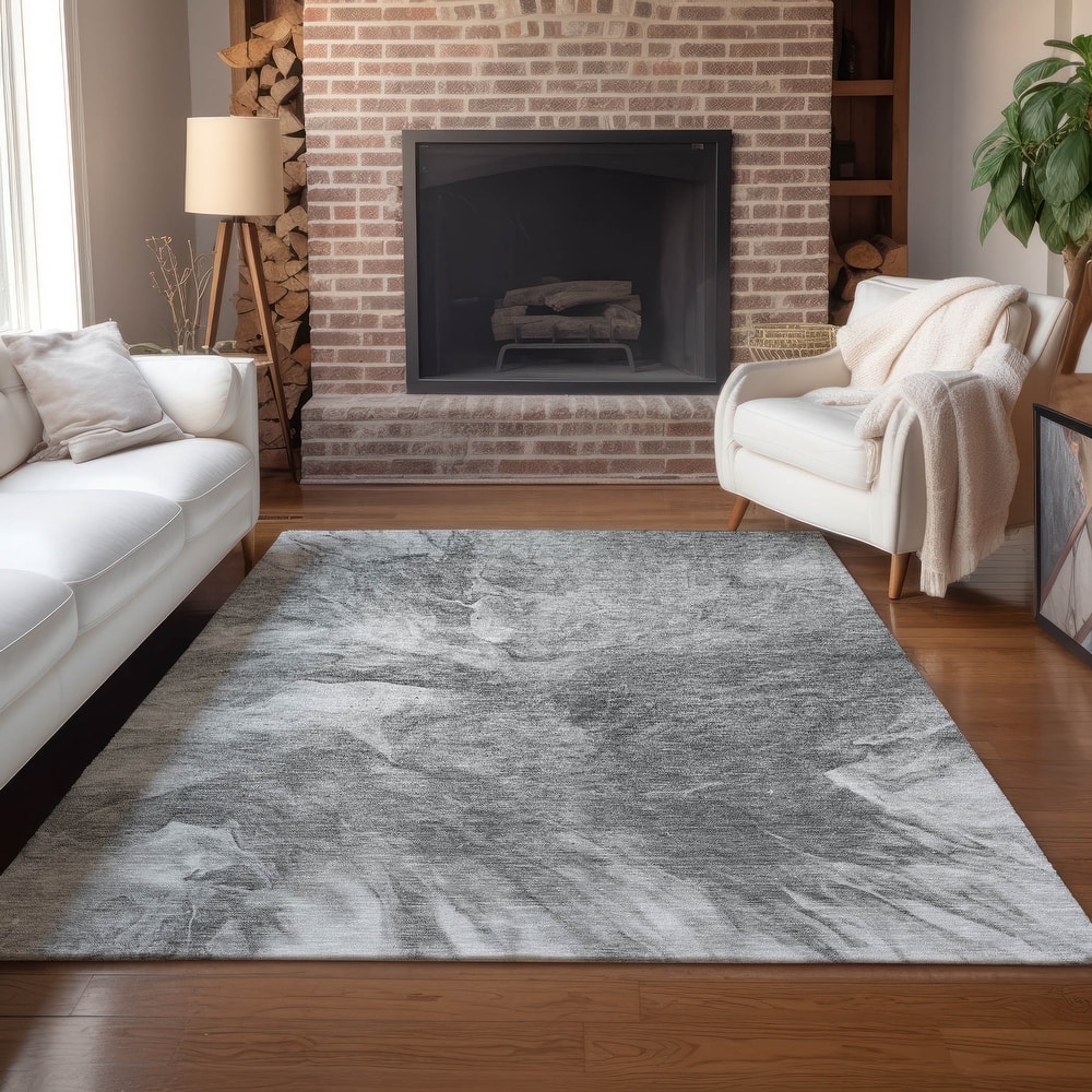 Machine Washable Indoor/ Outdoor Chantille Contemporary Splash Rug