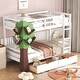 preview thumbnail 1 of 7, White Twin-over-Twin Bunk Bed with Tree Decor & Drawers White