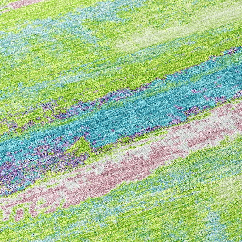 Machine Washable Indoor/ Outdoor Abstract Modern Chantille Rug