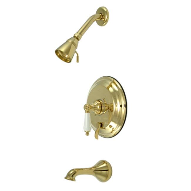 Kingston Brass Restoration Tub and Shower Trim Package With 1.8 GPM - Polished Brass