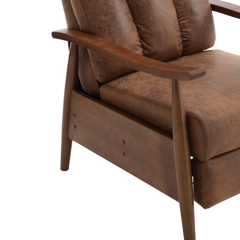 Coffee 26.38" Adjustable Chaise Lounge Chair