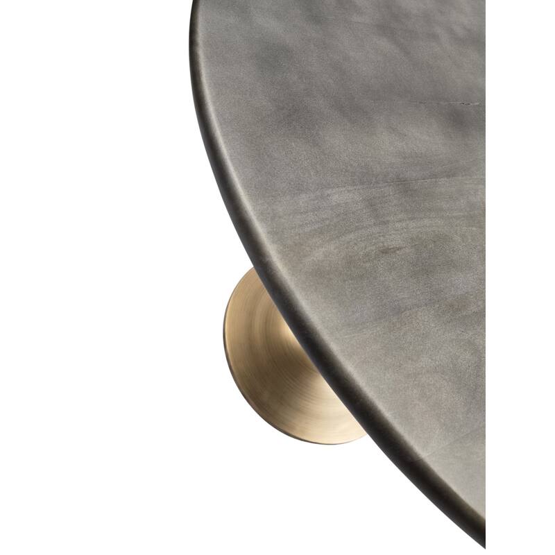 Wooden Round Dining Table - 40" - Gray and Gold