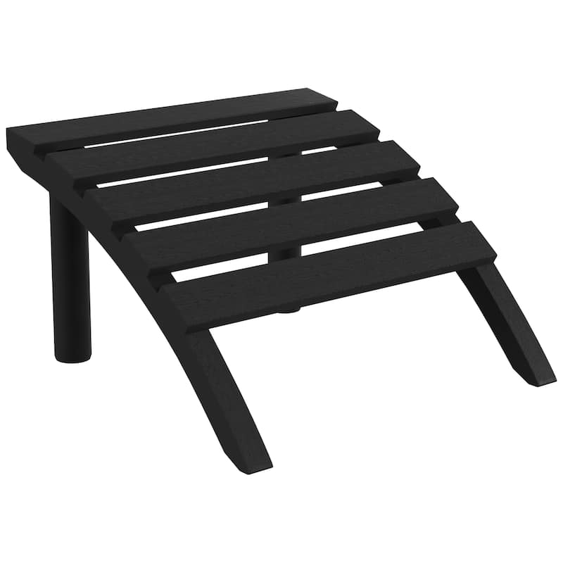 Polytrends Coastline Outdoor Poly Adirondack Ottoman - Black