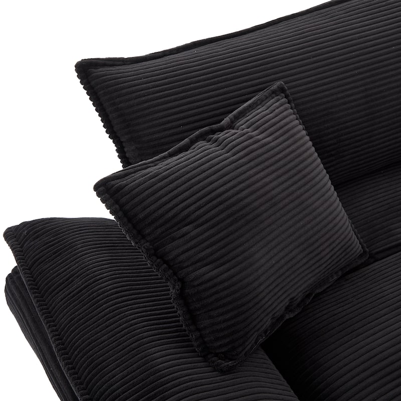 65.5" Upholstered 3-Seater Sofa Couch with Two Pillows and Sturdy Construction