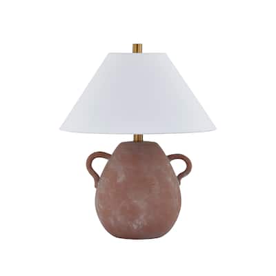 Nina 21" Table Lamp with Linen Shade, Rust
