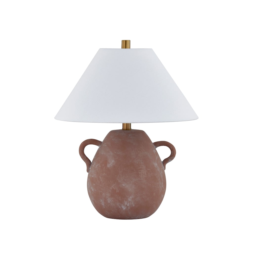 Nina 21" Table Lamp with Linen Shade, Rust