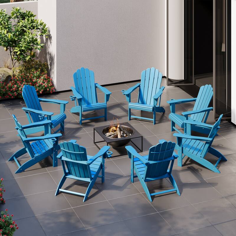Aderson Outdoor Poly Adirondack Chair (Set of 8)