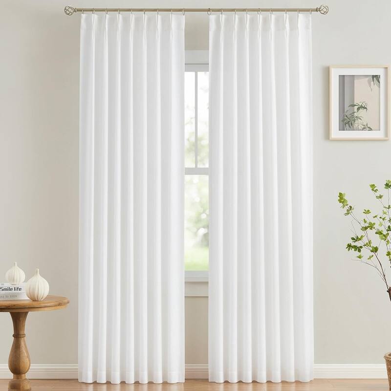 Semi Sheer Curtains Textured Light Filtering Window Curtains