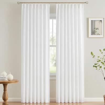 Semi Sheer Curtains Textured Light Filtering Window Curtains