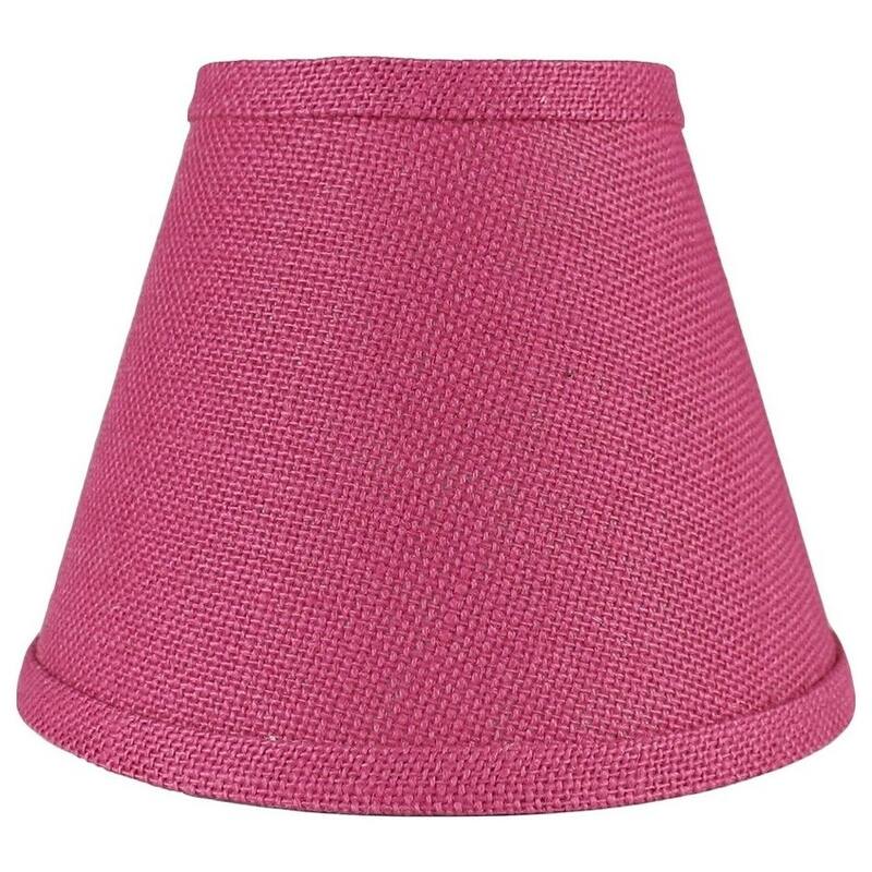 Hardback Faux Silk Conical Lamp Shade, 5 inch Top, 9 inch Bottom, 7 inch Slant - Single - Fuchsia Burlap
