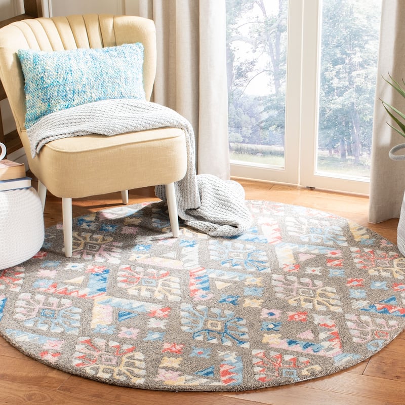 SAFAVIEH, Handmade Micro-Loop Anastazie Wool Rug
