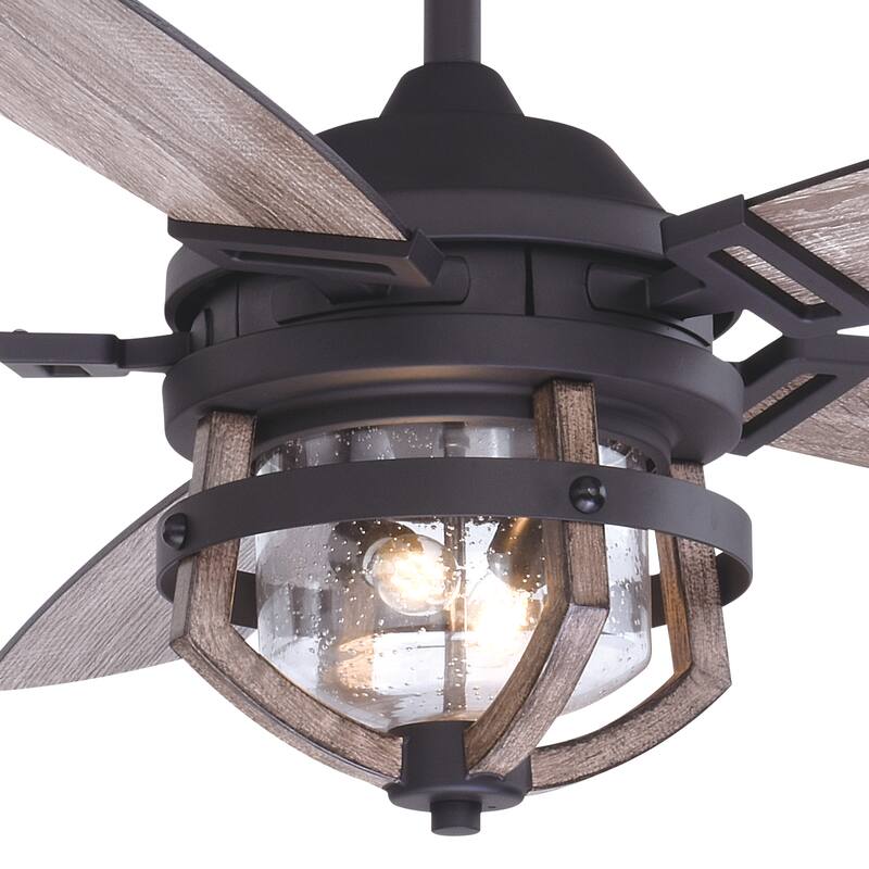 Barnes 54 in. Farmhouse Outdoor Ceiling Fan with Light Kit and Remote