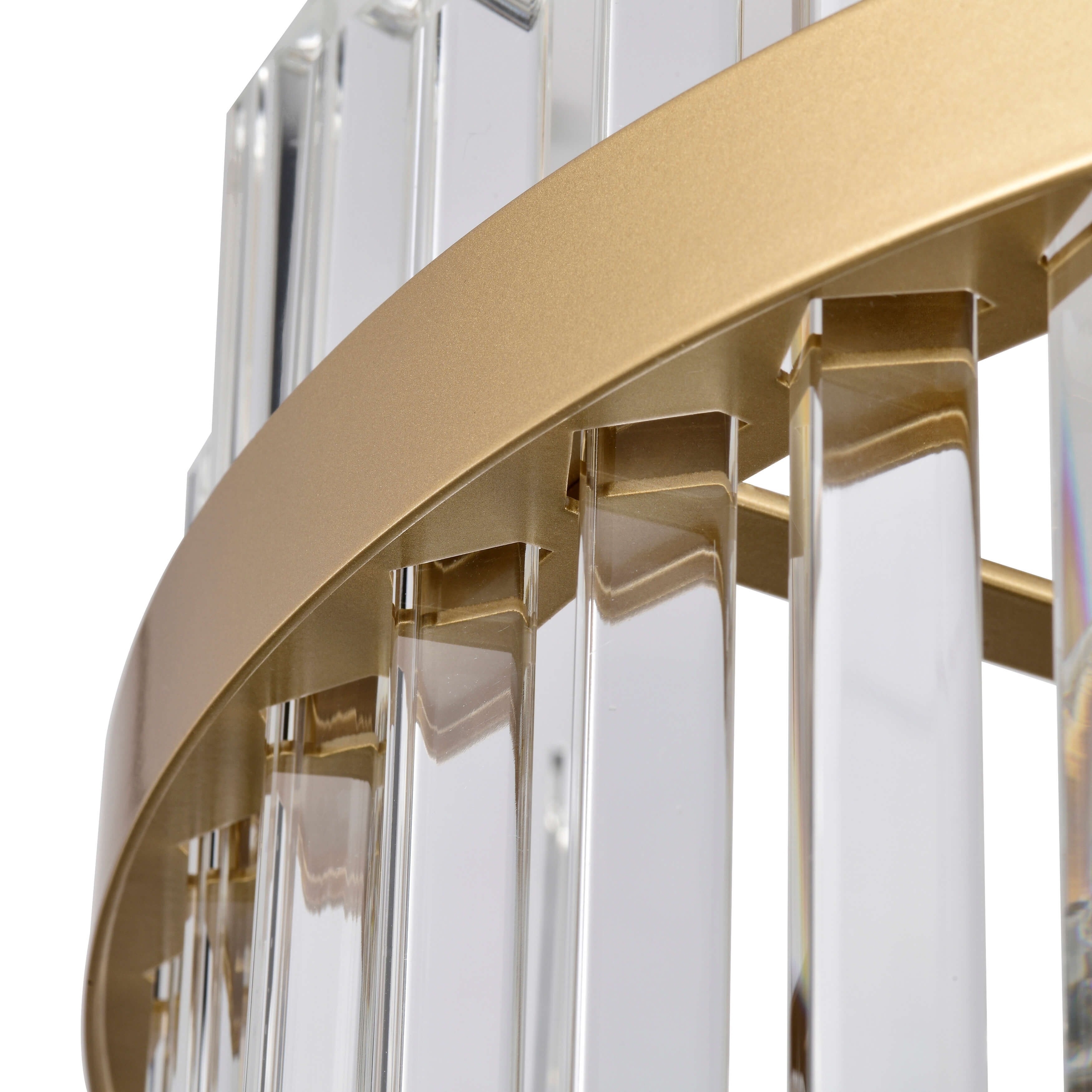 Casandra Glossy Brass 5-Light Drum Crystal Glass Flush Mount - 18.5 inches in diameter x 16 inches H