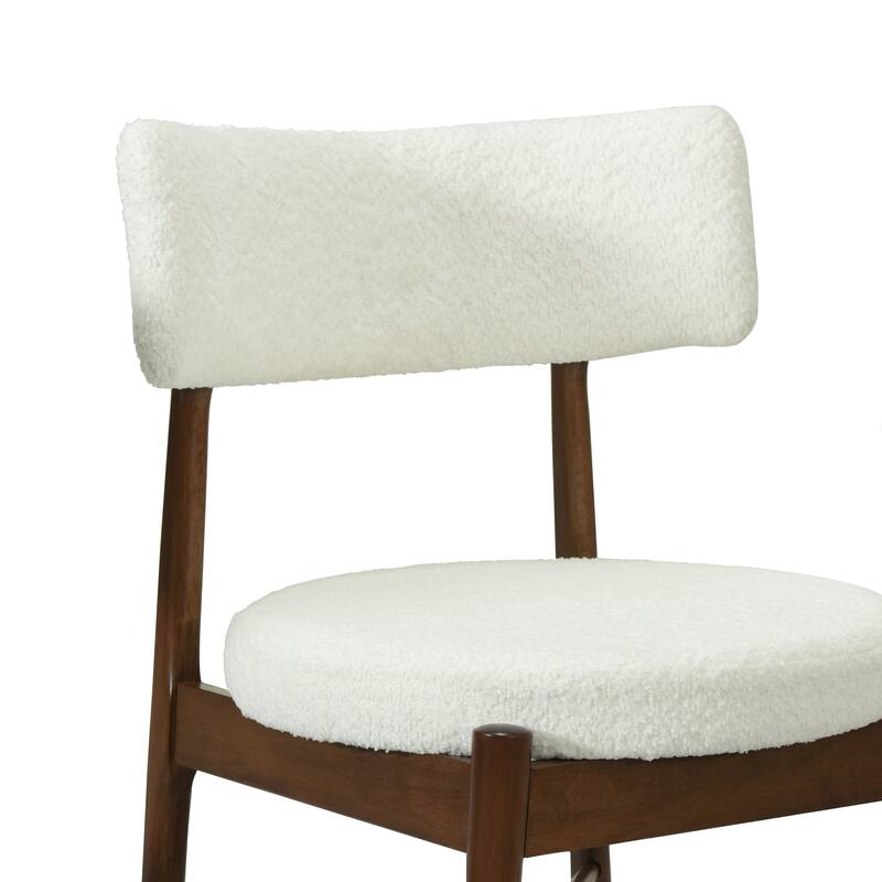 Dining Chairs Set of 2, Upholstered Kitchen Chairs with Wood Frame, Mid-Century Modern Armless Accent Chair