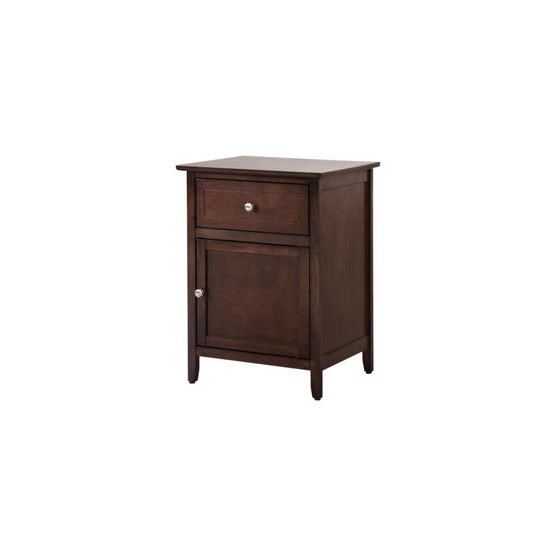 Cappuccino Nightstand 28x23x17 with Three Drawers, Contemporary Bedside Table for Storage and Sleek Bedroom Modern Accent