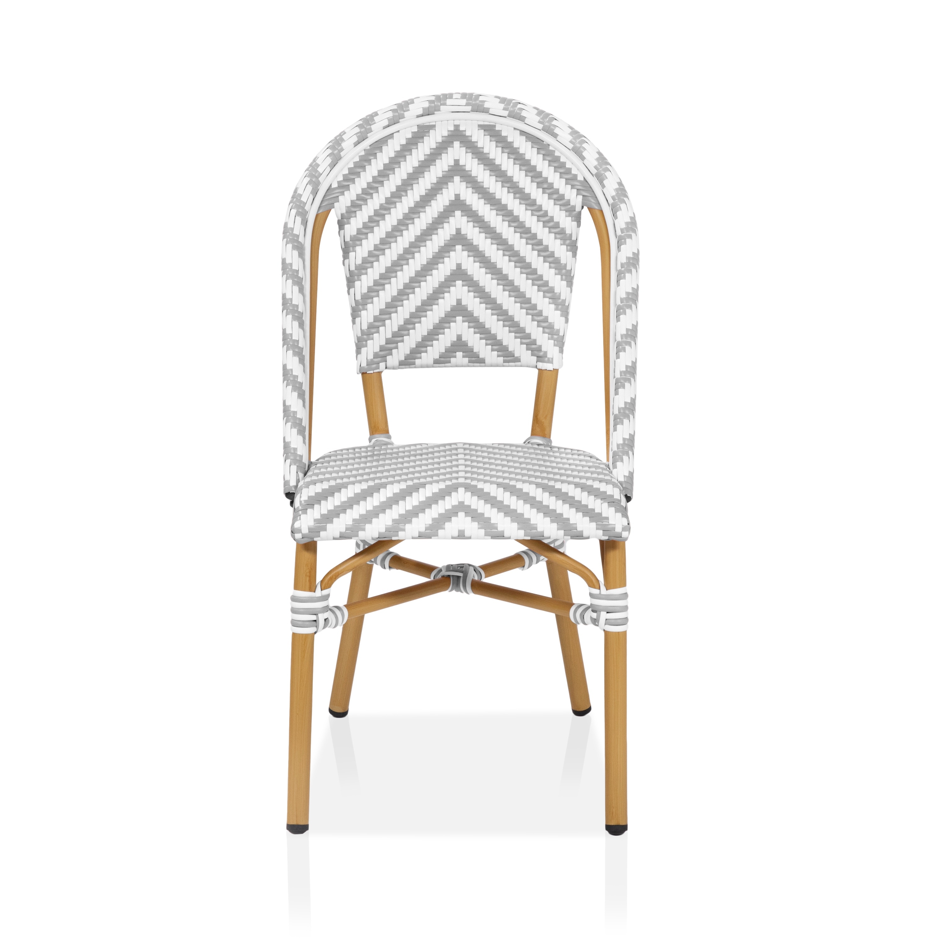Irene French Chevron Wicker Patio Dining Chairs by Furniture-image