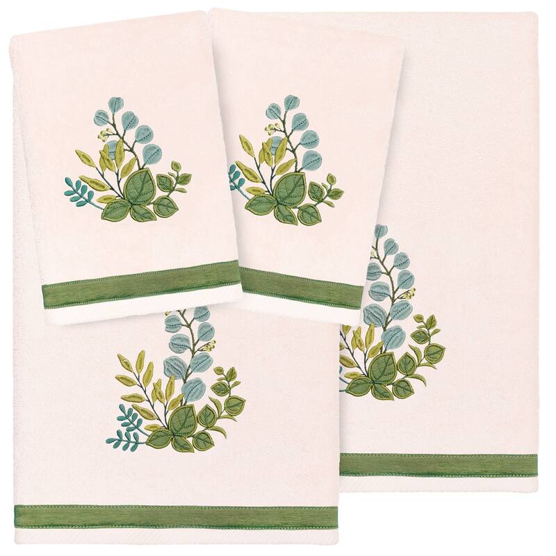 Authentic Hotel and Spa Turkish Cotton Botanica 4 PC Towel Set - Blush