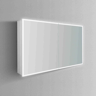 Modern Mirrors Cassini II Lighted Bathroom Cabinet Vanity Mirror - White - 36*48