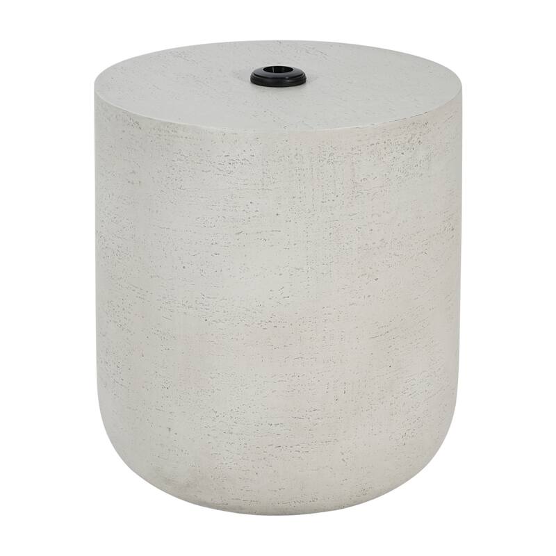 Christopher Knight Home - Modern Outdoor MGO Side Table Umbrella Base with Sand-Filling Design, Lime White Industrial Finish