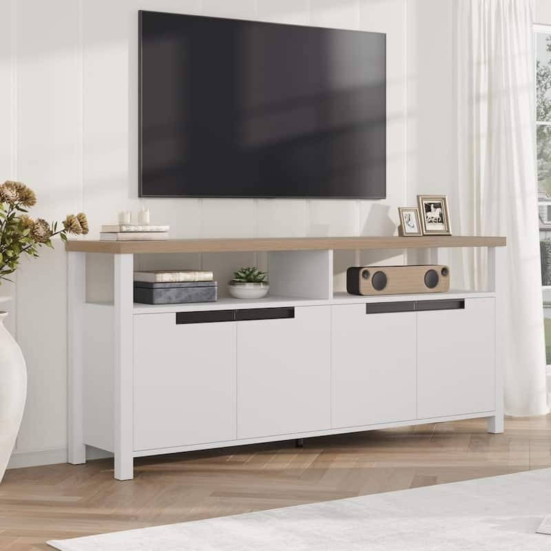 Boho TV Stand Entertainment Center for Living Room, Bedroom TVs up to 70 Inch - N/A - Grey