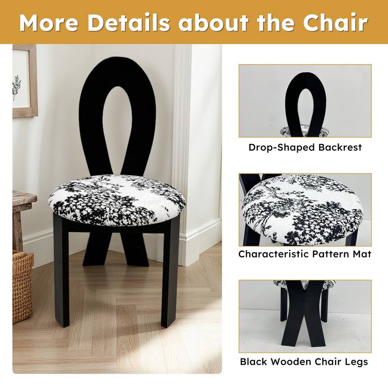 Dining Chairs Set of 2, Key-Design Home Chairs, Plush Teddy Velvet Solid Wooden Dining Chairs with Wood-Grain Embossed Cushion