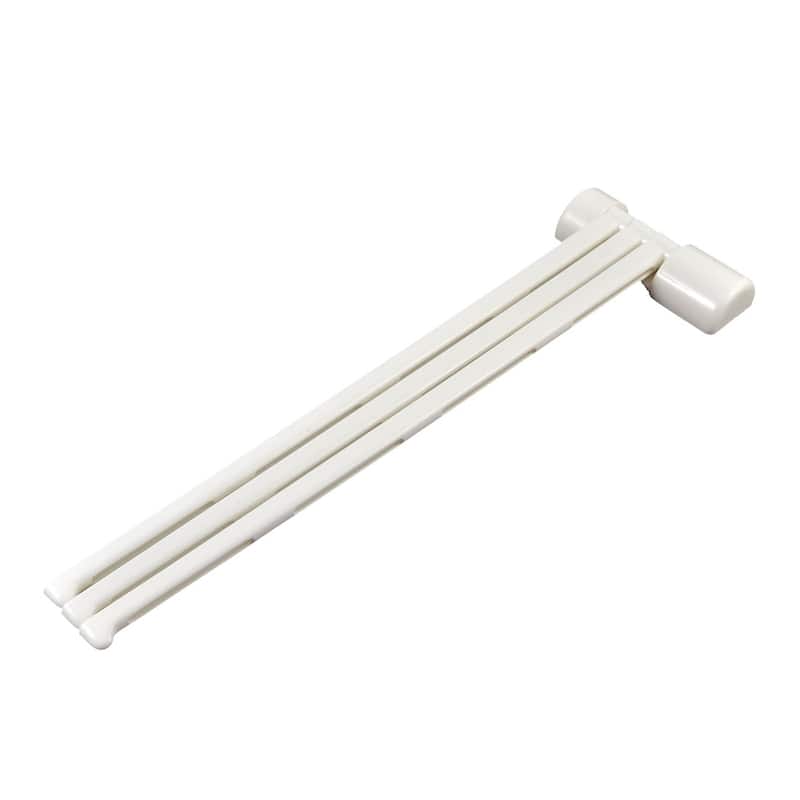 Kitchen Bathroom Swing 3 Arms Towel Hanger Holder White 13" Long - 13" x 3.7" x 0.8"(L*W*T).