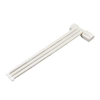 Kitchen Bathroom Swing 3 Arms Towel Hanger Holder White 13" Long - 13" x 3.7" x 0.8"(L*W*T).