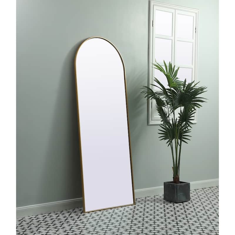 Indigo Home Metal Frame Arch Full Length Mirror 28x74 Inch
