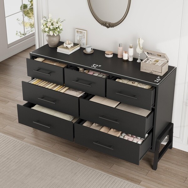 Garvee 7 Dresser for Bedroom, Freestanding 52 in Wide Drawer