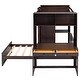 preview thumbnail 5 of 17, Twin Size Loft Bed with a Stand-Alone Bed, Wood Guardrail Bed with Desk and Storage Wardrobe