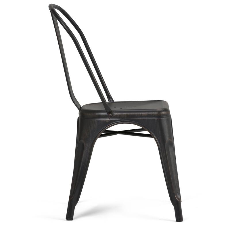 WYNDENHALL Freya Industrial Metal Dining Side Chair (Set of 2) , Fully Assembled - 17.7"w x 21.1"d x 33.1"h