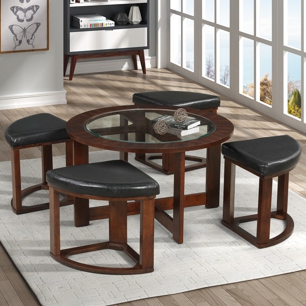 Copper Grove Kavanur Solid Wood Coffee Table and Chairs Bed Bath