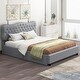 preview thumbnail 3 of 14, Queen Size PU Leather Upholstered Platform Bed with 4 Drawers