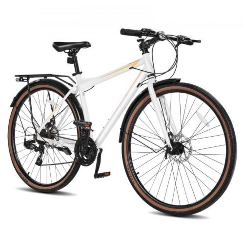 Hybrid Bike with 24-Speed Shimano Drivetrain, Step-Over Frame - 68.92 x 25.20 x (36.22-40.09) inch