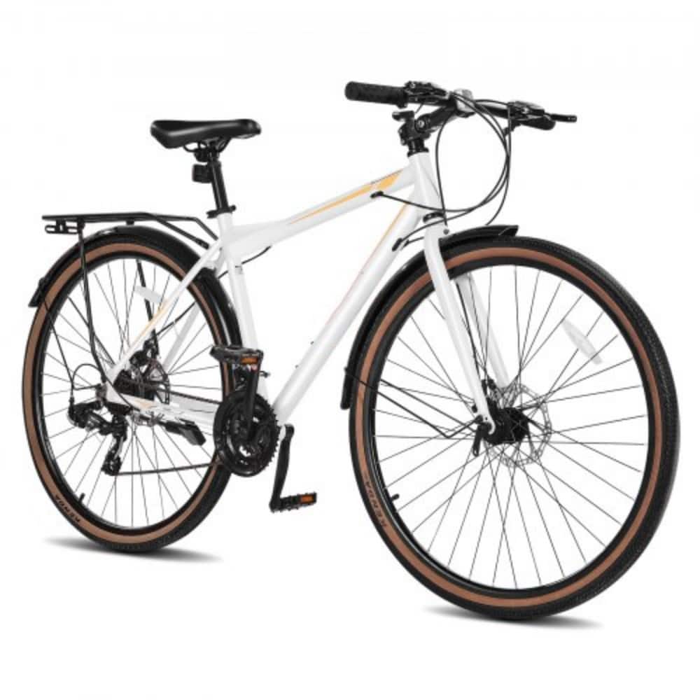 Hybrid Bike with 24-Speed Shimano Drivetrain, Step-Over Frame - 68.92 x 25.20 x (36.22-40.09) inch