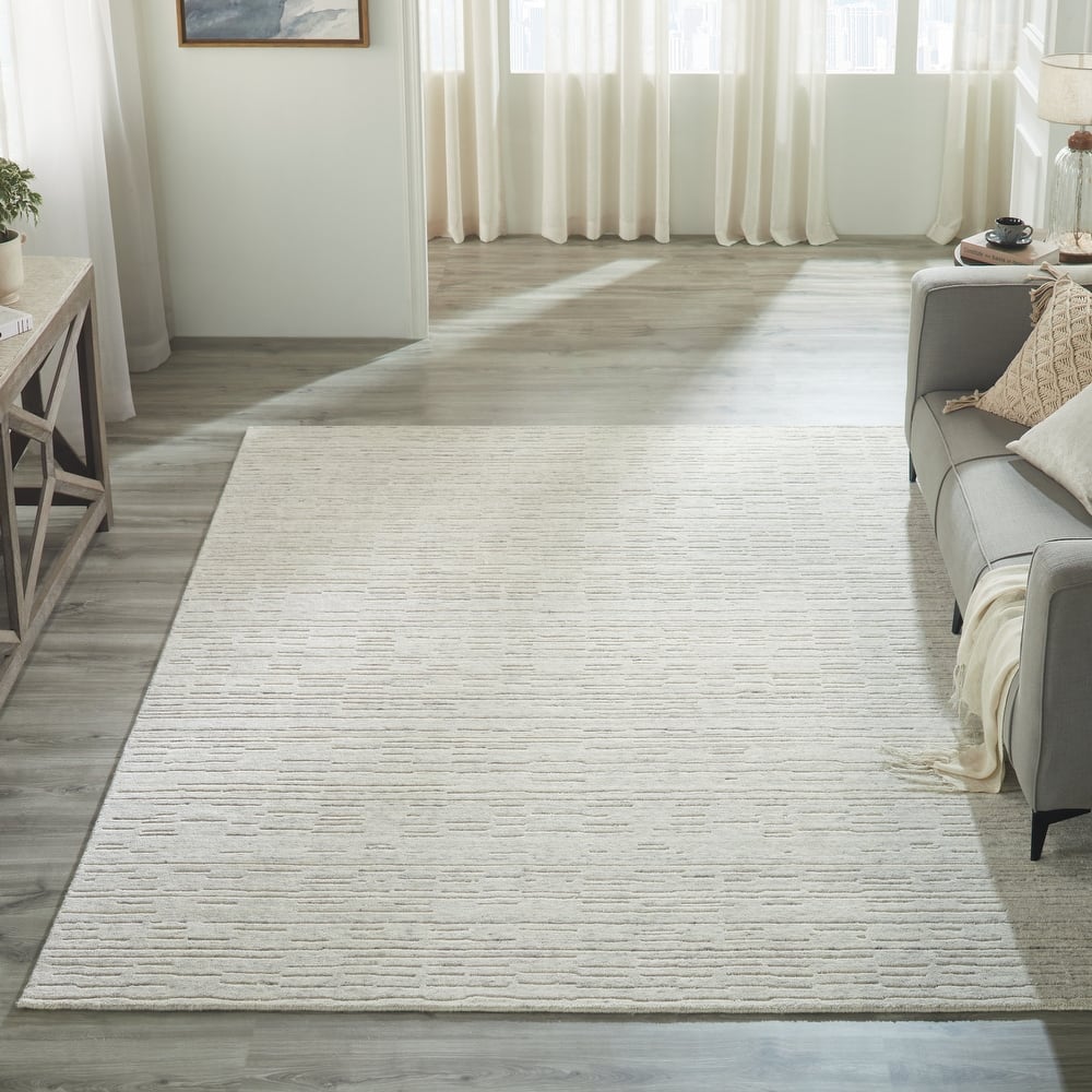 Minimalist Solid Wool Area Rug