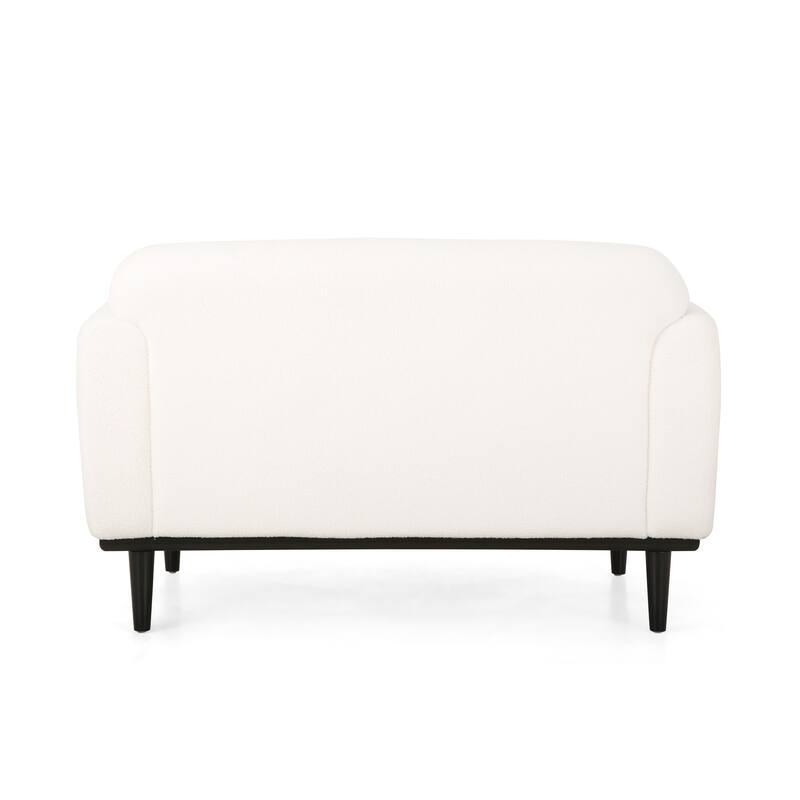 White Polyester Loveseat with Contemporary Design