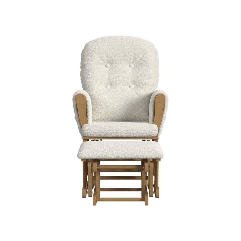 Kennedy Classic Rocker with Ottoman, Vanilla Fabric