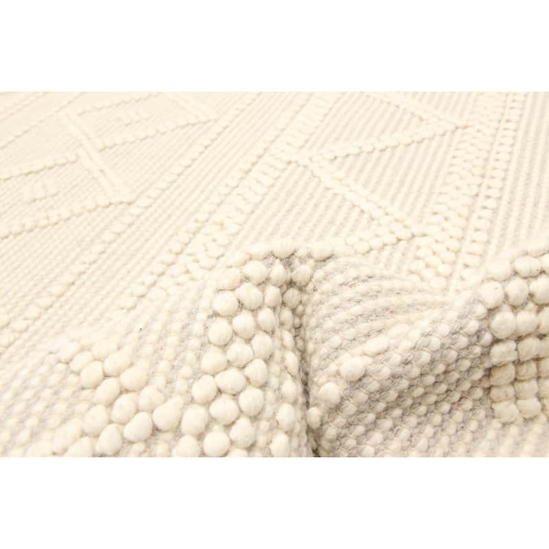 ECARPETGALLERY Braid weave Sienna Cream Wool Rug - 5'3 x 7'7