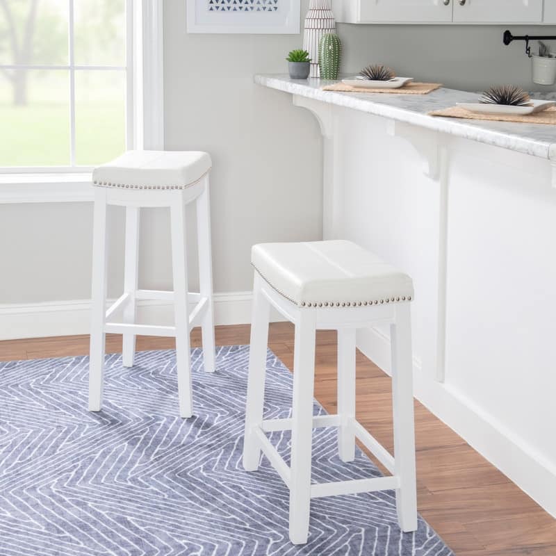 Linon Willamette Backless Upholstered Bar Stool - N/A