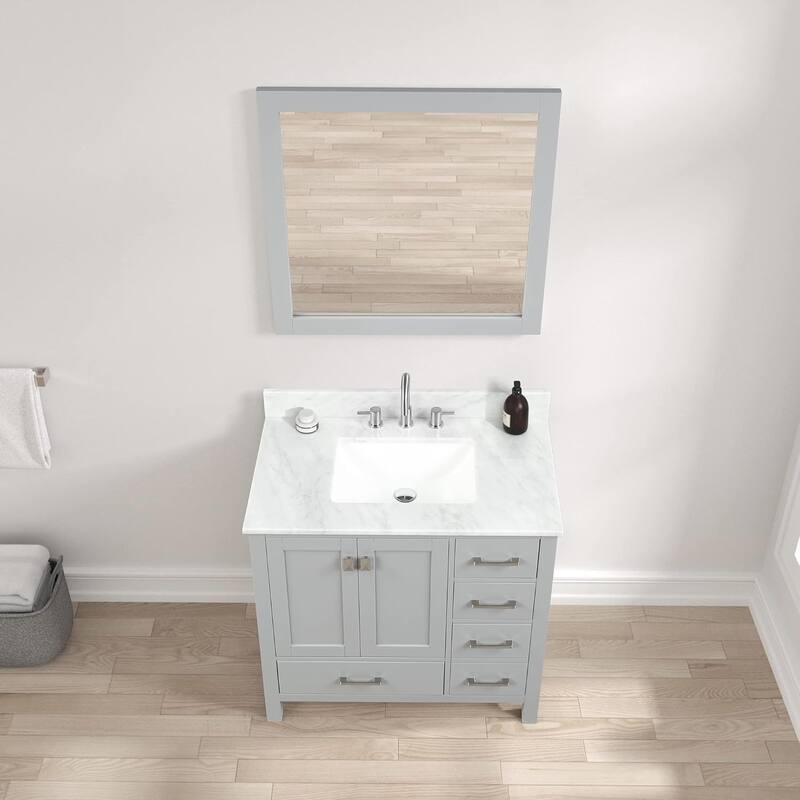 Blossom Geneva 36" Solid Wood Bathroom Vanity with Marble Top