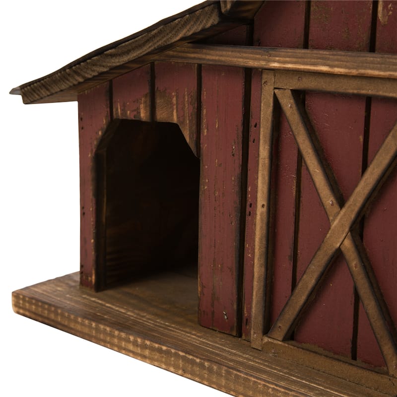 Glitzhome 20.75"W Extra-Large Farmhouse Rustic Wood Barn Birdhouse - 20.75" W x 14.96" H x 8.27" D