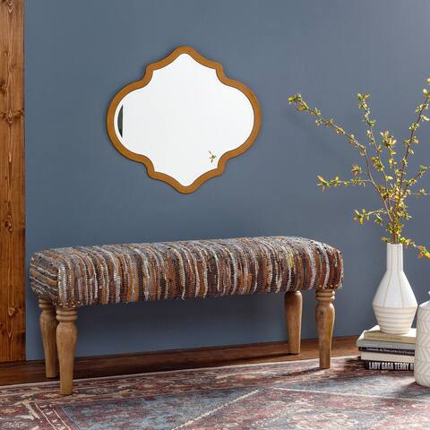 Binita Modern Leather Upholstered Bench - 19"H x 47"W x 16"D