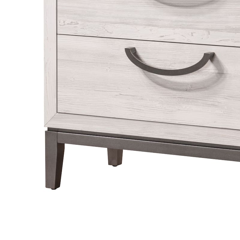 Demora 5 Piece Beige Modern Contemporary Solid Wood And Veneers Upholstered Panel Bedroom Set