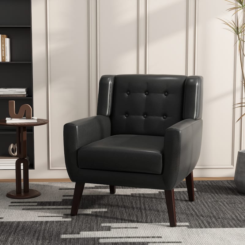 Cotton/ Linen Look Fabric Modern Accent Chair Armchair